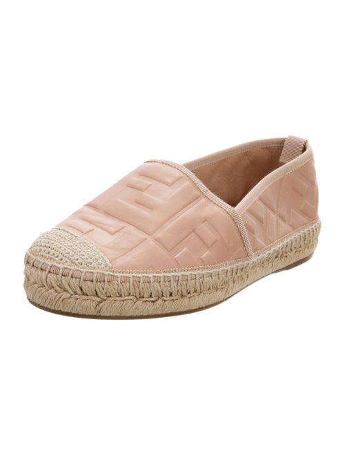 Fendi Zucca FF Logo Leather Espadrilles