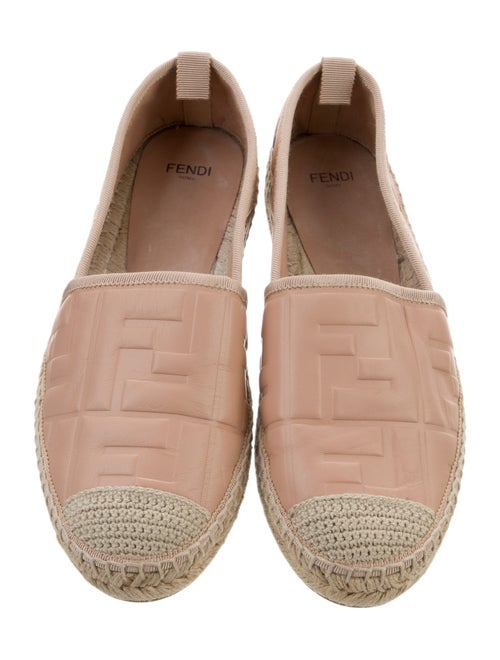 Fendi Zucca FF Logo Leather Espadrilles