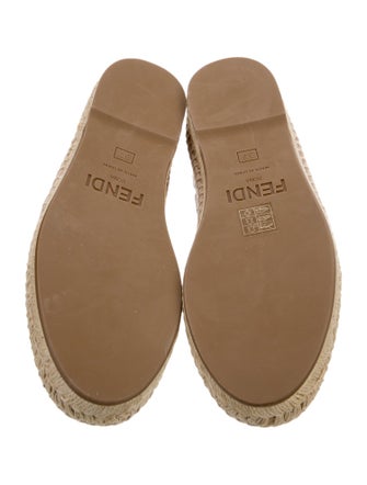 Fendi Zucca FF Logo Leather Espadrilles