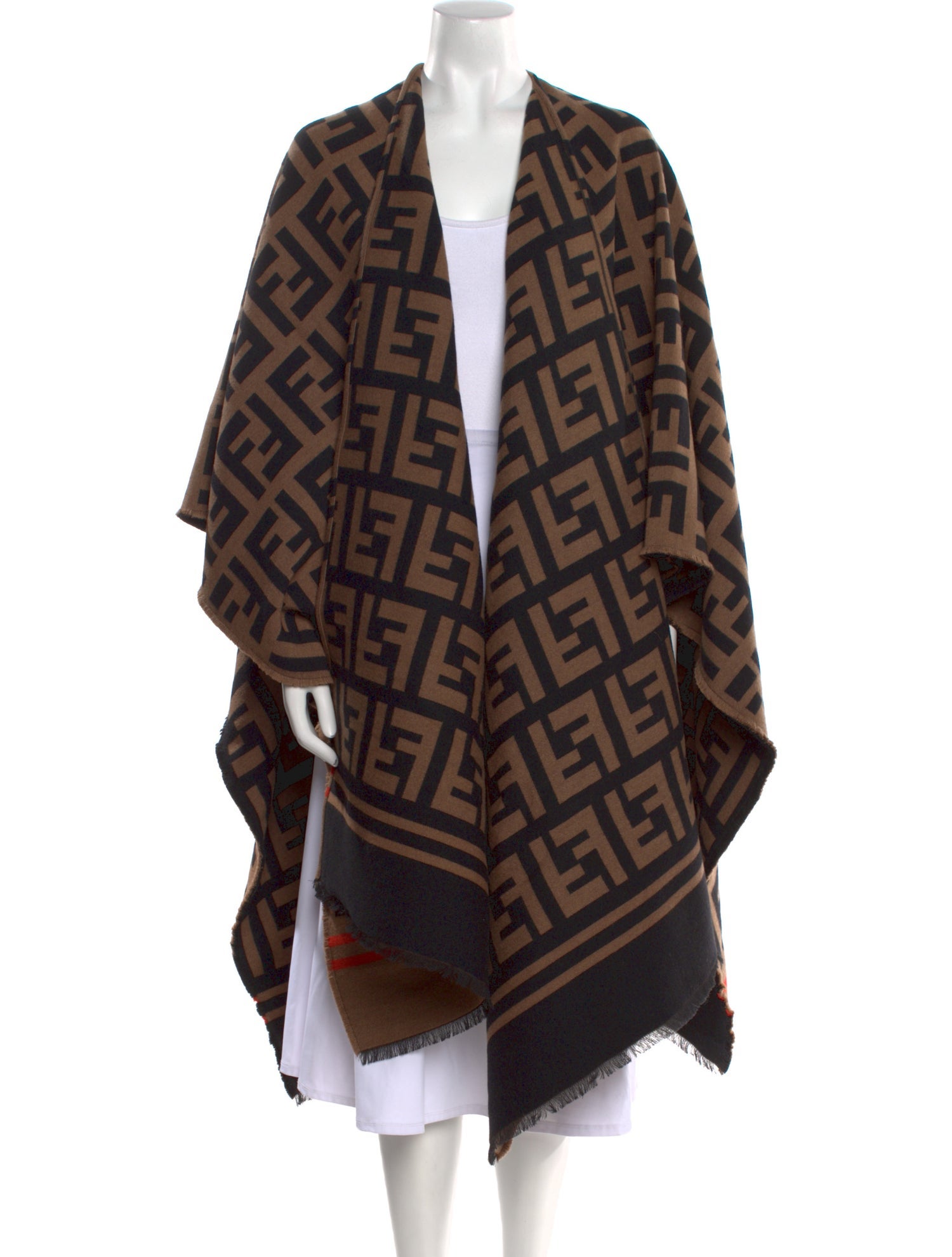 Fendi Maxi Poncho Wool Sweater