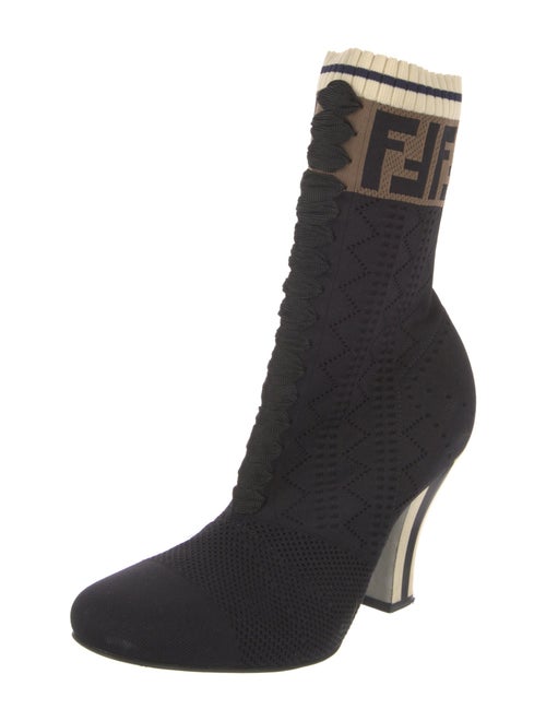 Fendi Zucca FF Logo Printed Sock Boots
