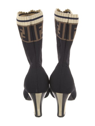 Fendi Zucca FF Logo Printed Sock Boots