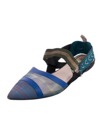Fendi Zucca FF Logo Mesh Slingback Flats