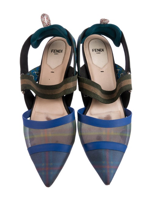 Fendi Zucca FF Logo Mesh Slingback Flats