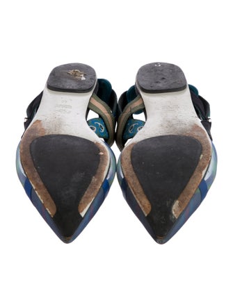 Fendi Zucca FF Logo Mesh Slingback Flats