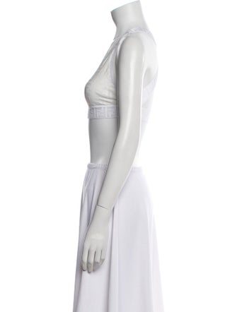 Fendi Crew Neck Sleeveless Crop Top