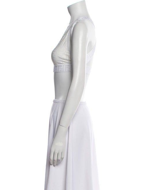 Fendi Crew Neck Sleeveless Crop Top