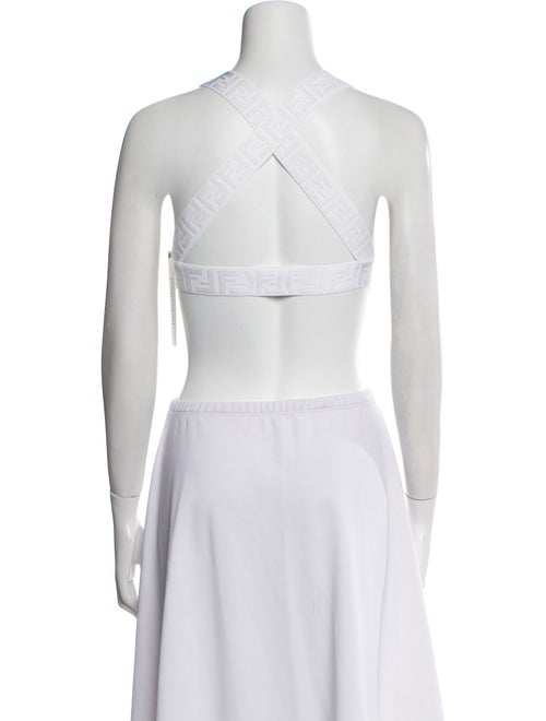 Fendi Crew Neck Sleeveless Crop Top