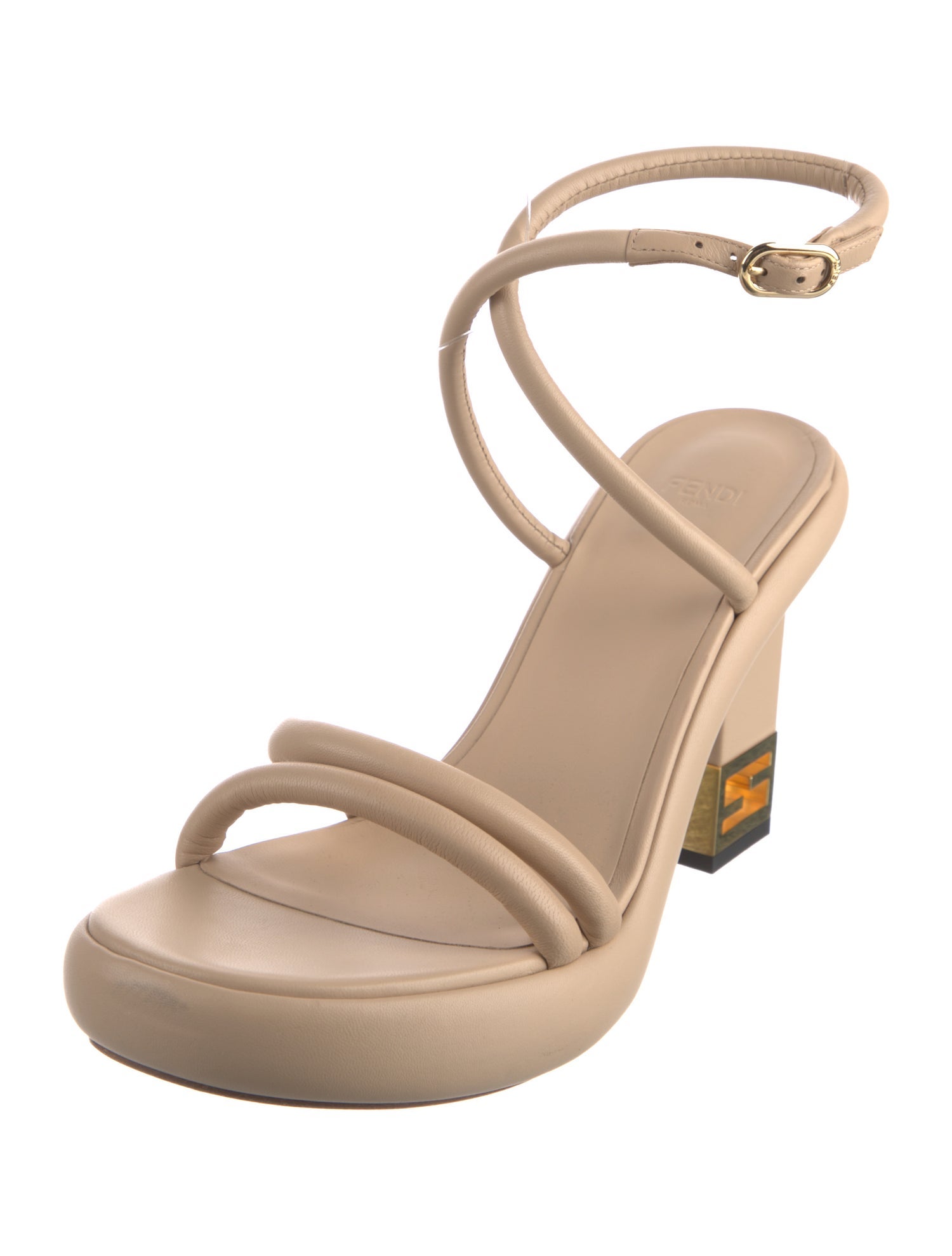 Fendi Zucca FF Logo Leather Sandals