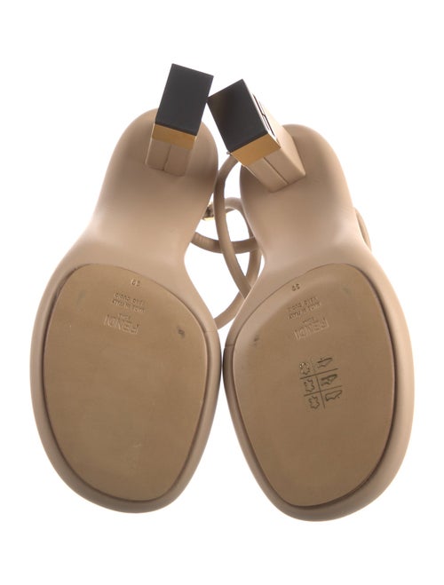 Fendi Zucca FF Logo Leather Sandals
