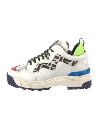Fendi Zucca FF Logo Leather Chunky Sneakers