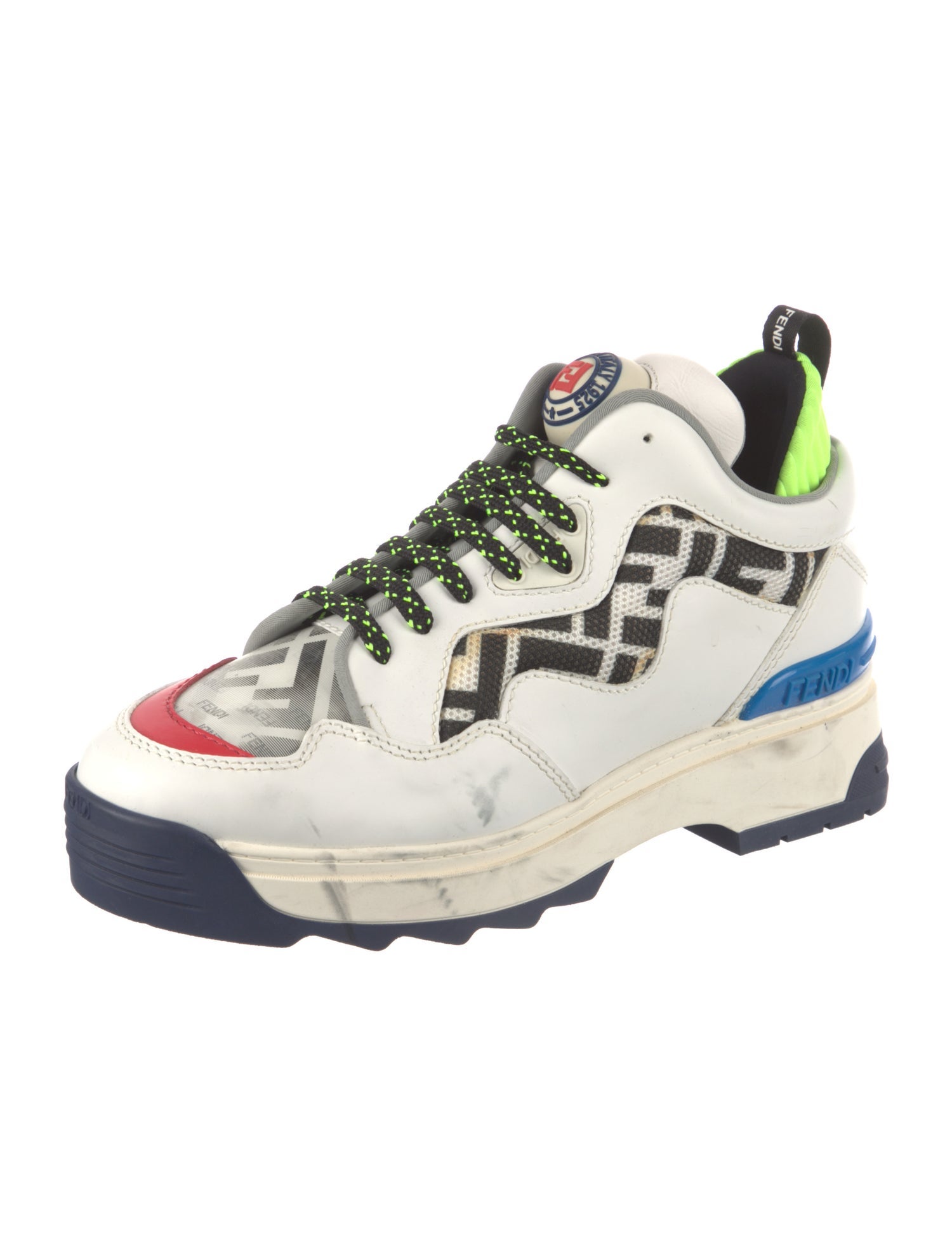 Fendi Zucca FF Logo Leather Chunky Sneakers