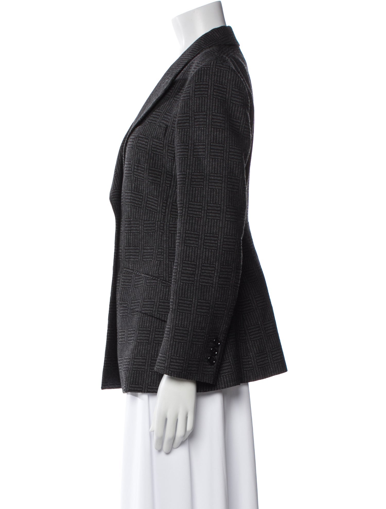 Fendi Wool Plaid Print Blazer