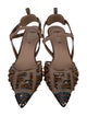 Fendi Patterned Mesh Accents Slingback Pumps