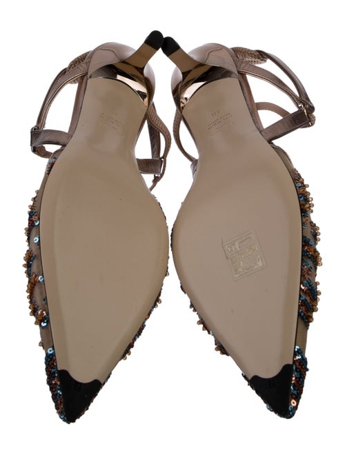 Fendi Patterned Mesh Accents Slingback Pumps