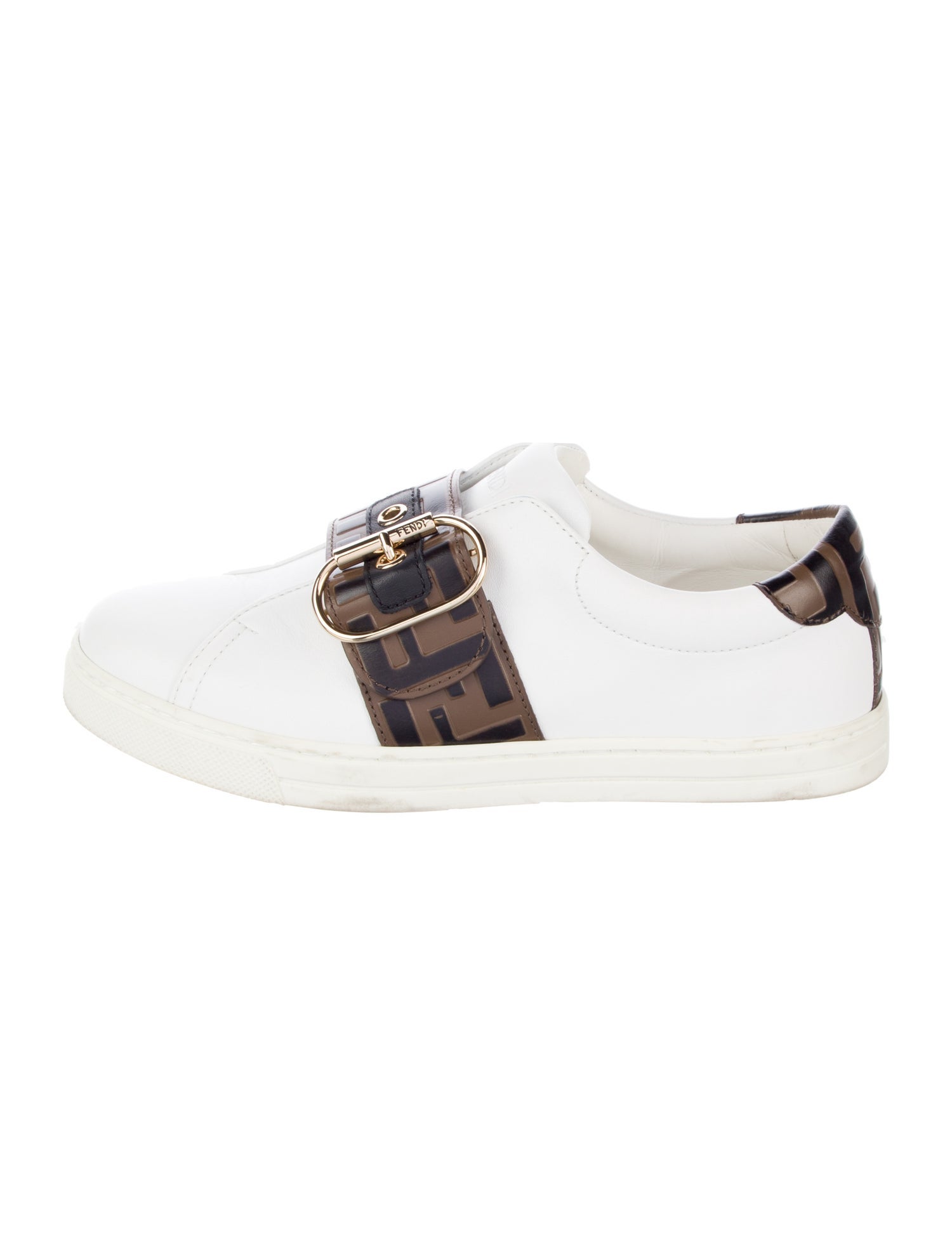 Fendi Zucca FF Logo Leather Sneakers