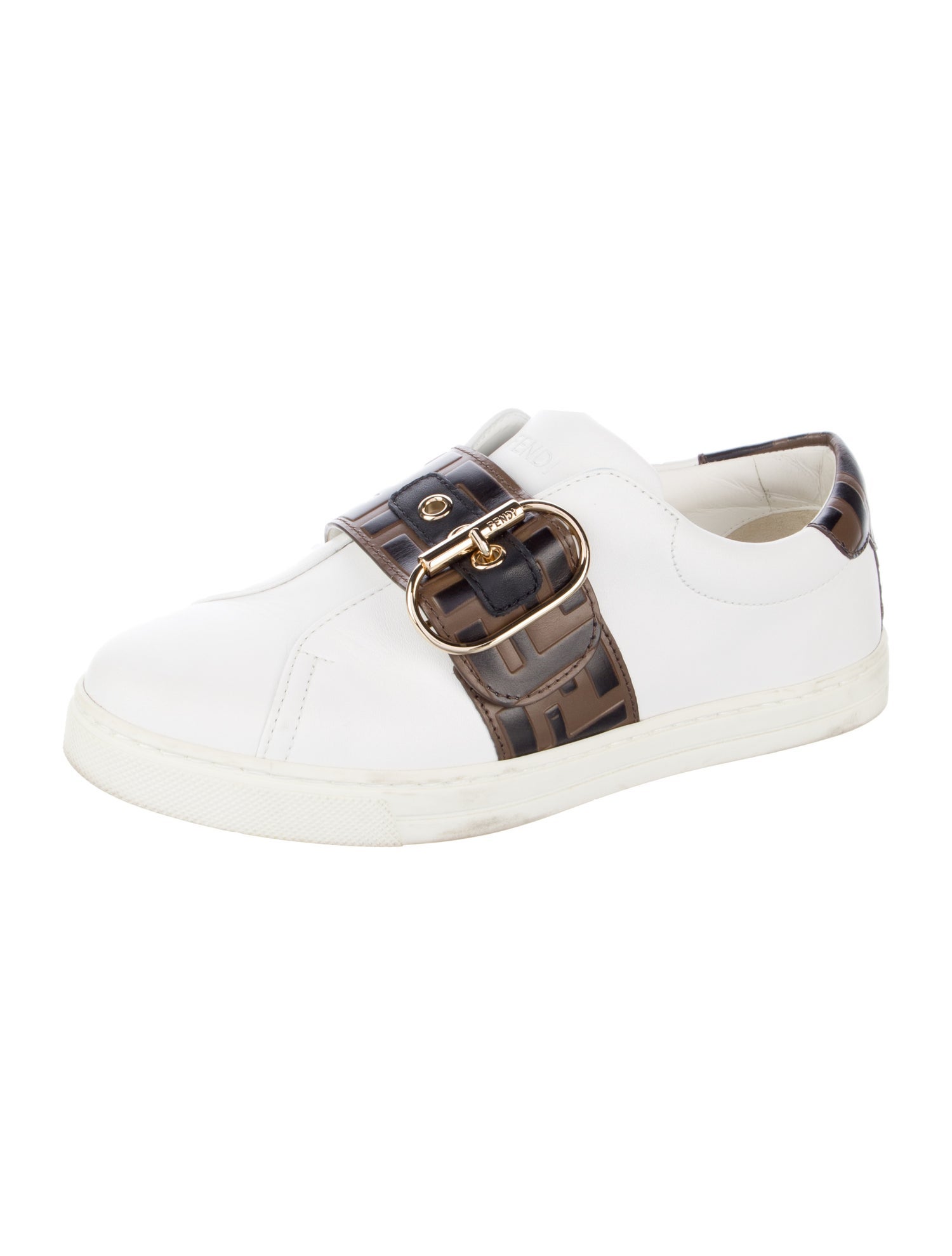 Fendi Zucca FF Logo Leather Sneakers