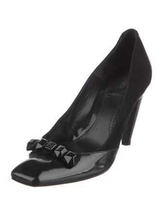Fendi Zucchino FF Logo Patent Leather Pumps