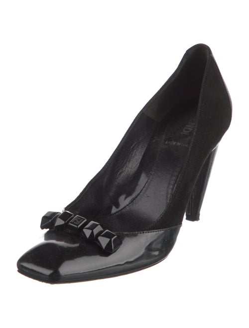 Fendi Zucchino FF Logo Patent Leather Pumps