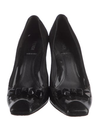 Fendi Zucchino FF Logo Patent Leather Pumps