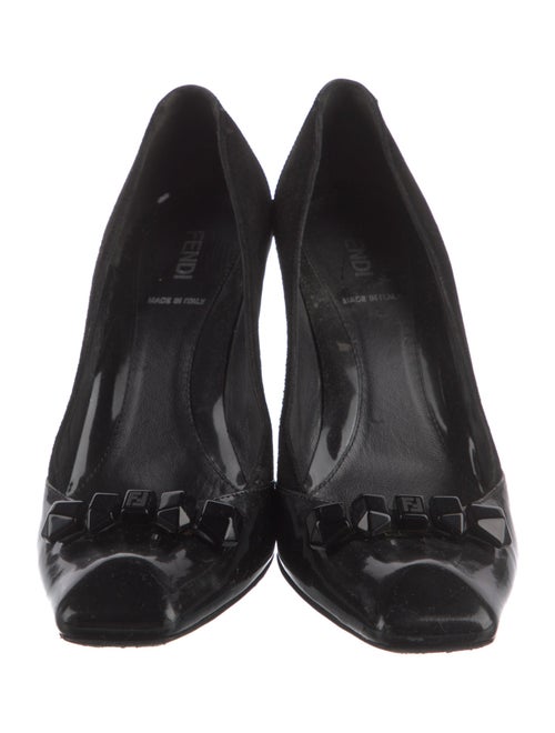 Fendi Zucchino FF Logo Patent Leather Pumps