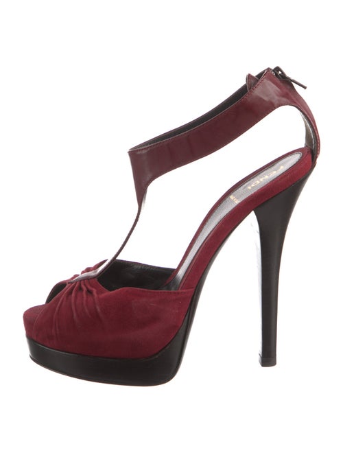 Fendi Suede T-Strap Pumps