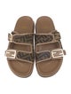 Fendi Zucca FF Logo Leather Slides