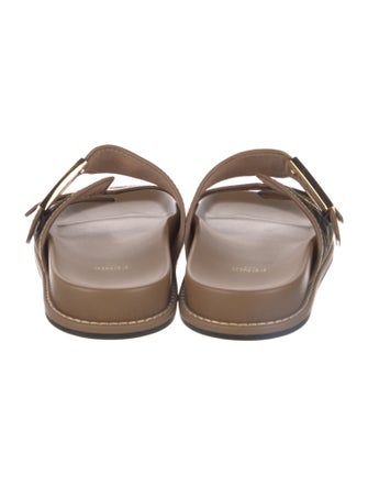 Fendi Zucca FF Logo Leather Slides