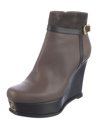 Fendi Zucca FF Logo Leather Boots
