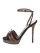 Fendi Suede Bow Accents Sandals
