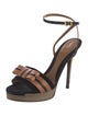 Fendi Suede Bow Accents Sandals