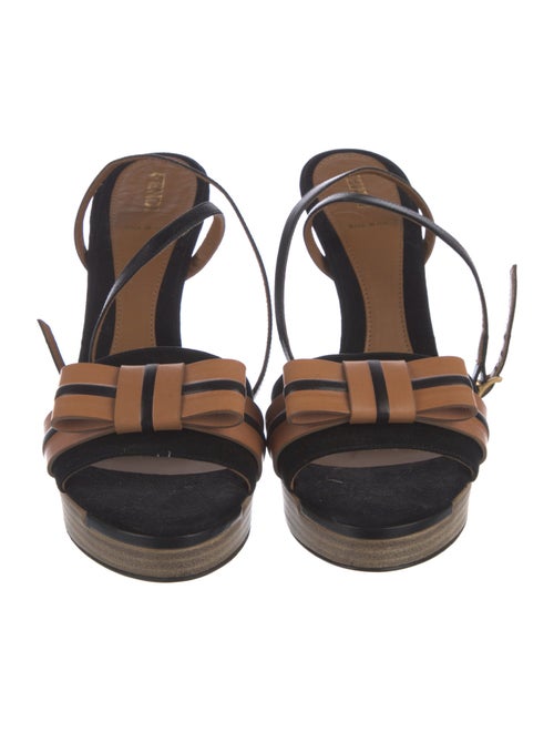 Fendi Suede Bow Accents Sandals