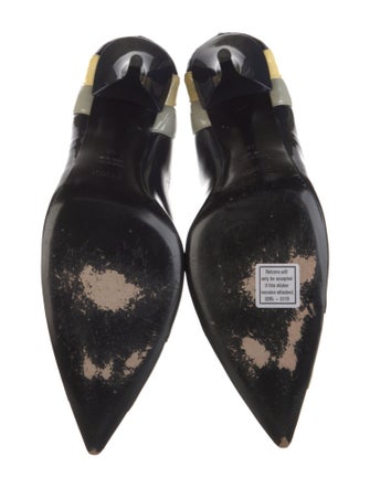 Fendi Patent Leather Colorblock Pattern Pumps