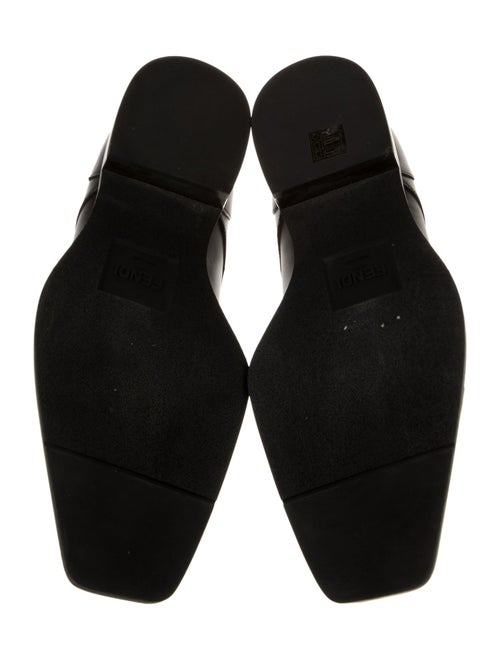 Fendi Leather Embroidered Accent Derby Shoes