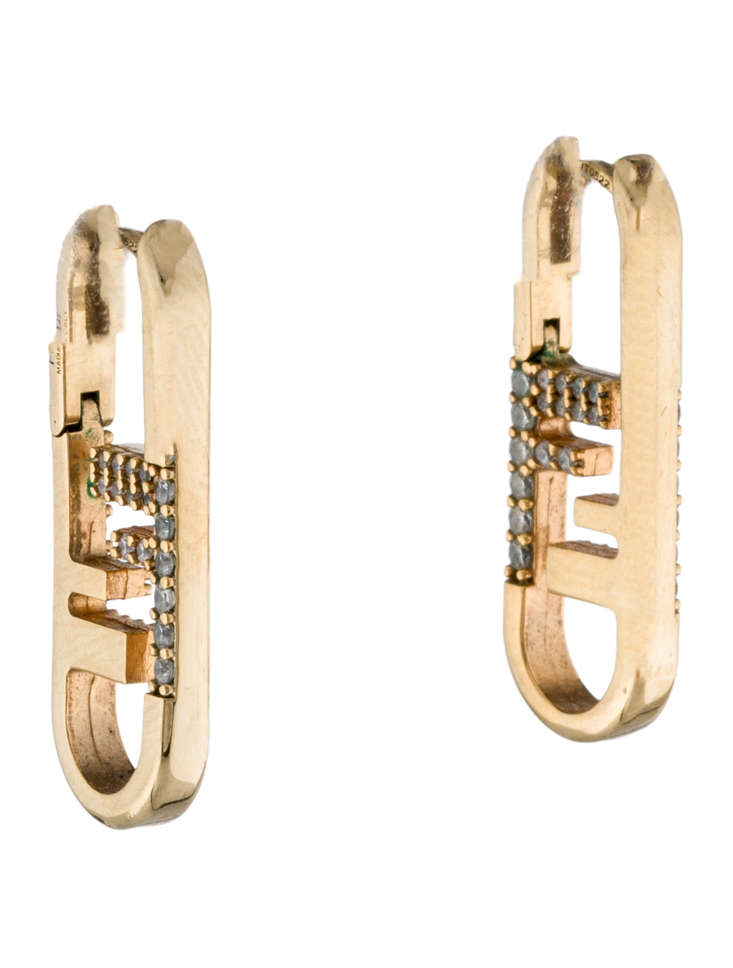 Fendi Strass O’Lock Drop Earrings