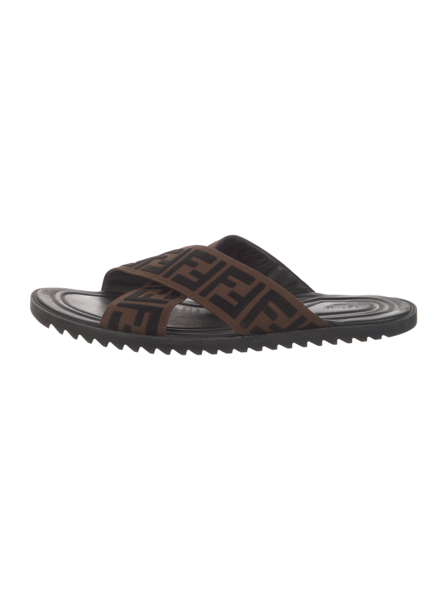 Fendi Zucca FF Logo Canvas Slides
