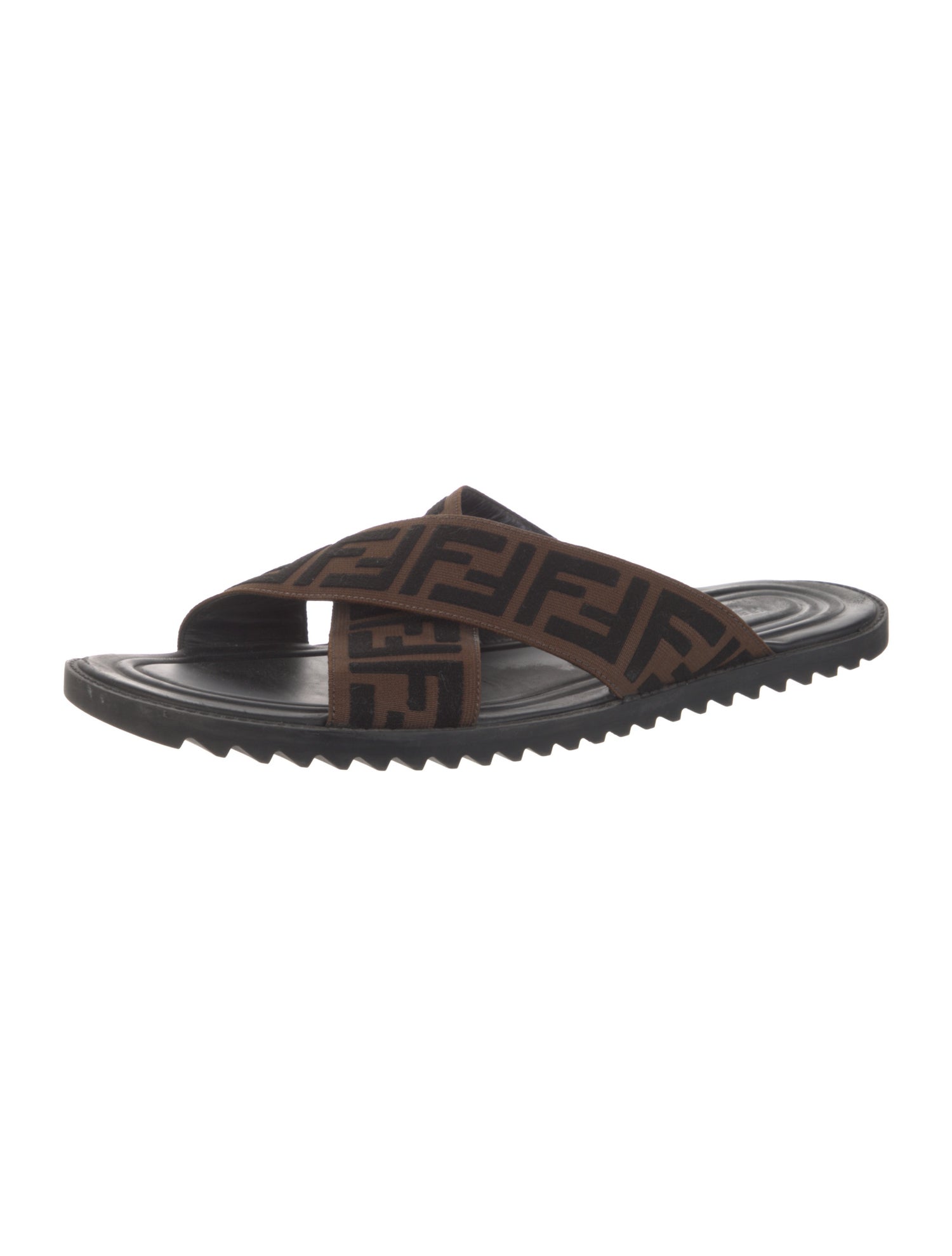 Fendi Zucca FF Logo Canvas Slides
