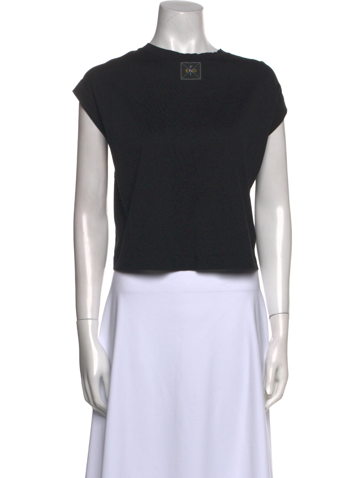 Fendi Crew Neck Short Sleeve Crop Top