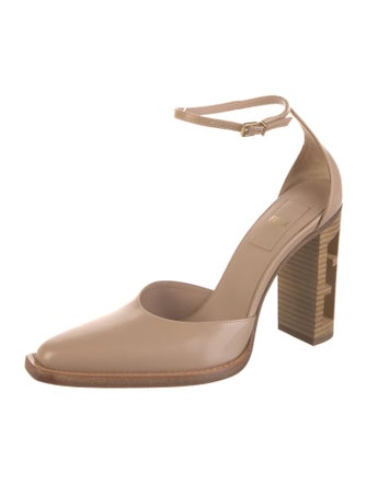 Fendi Zucca FF Logo Leather D'Orsay Pumps