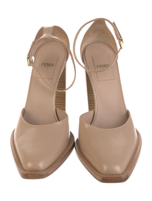 Fendi Zucca FF Logo Leather D'Orsay Pumps