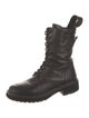 Fendi Zucca FF Logo Leather Combat Boots