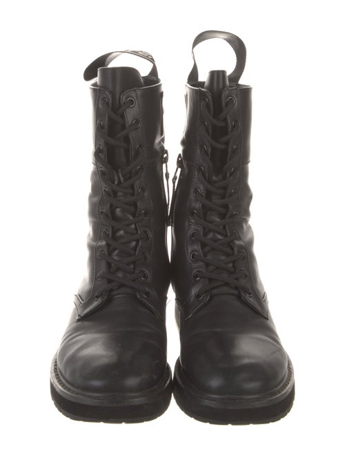 Fendi Zucca FF Logo Leather Combat Boots