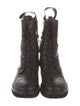 Fendi Zucca FF Logo Leather Combat Boots
