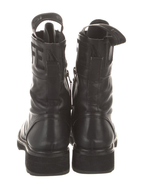 Fendi Zucca FF Logo Leather Combat Boots