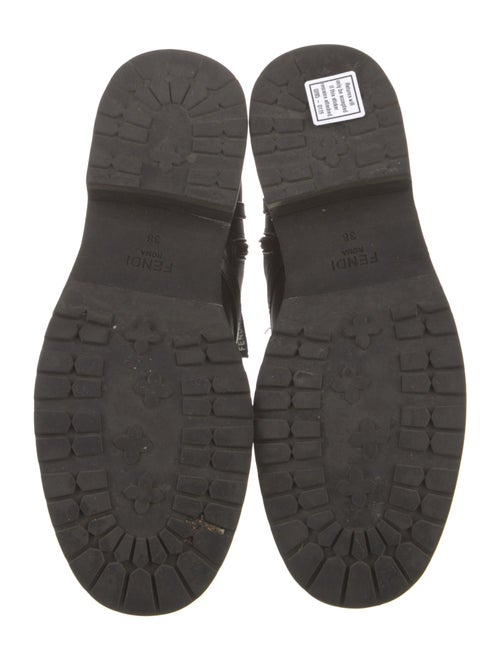 Fendi Zucca FF Logo Leather Combat Boots