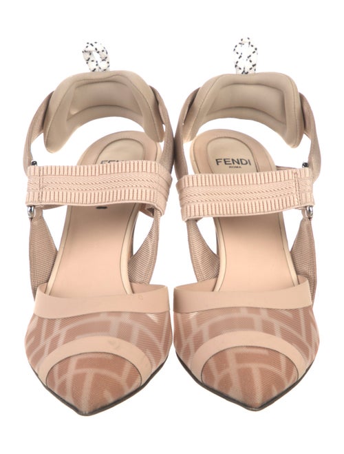 Fendi Zucca FF Logo Mesh Slingback Pumps
