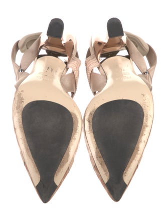 Fendi Zucca FF Logo Mesh Slingback Pumps