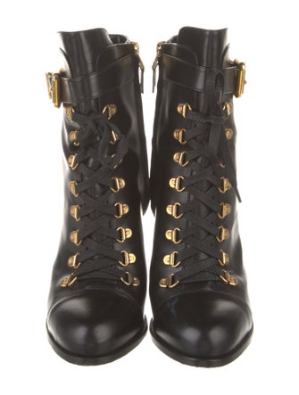 Fendi Leather Lace-Up Boots