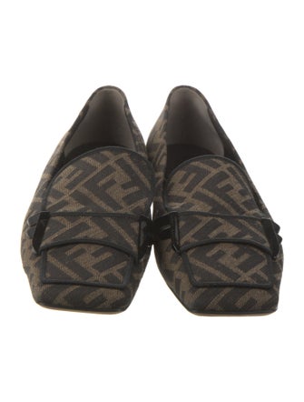 Fendi Zucca FF Logo Canvas Loafers
