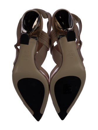 Fendi Zucca FF Logo Mesh Slingback Pumps